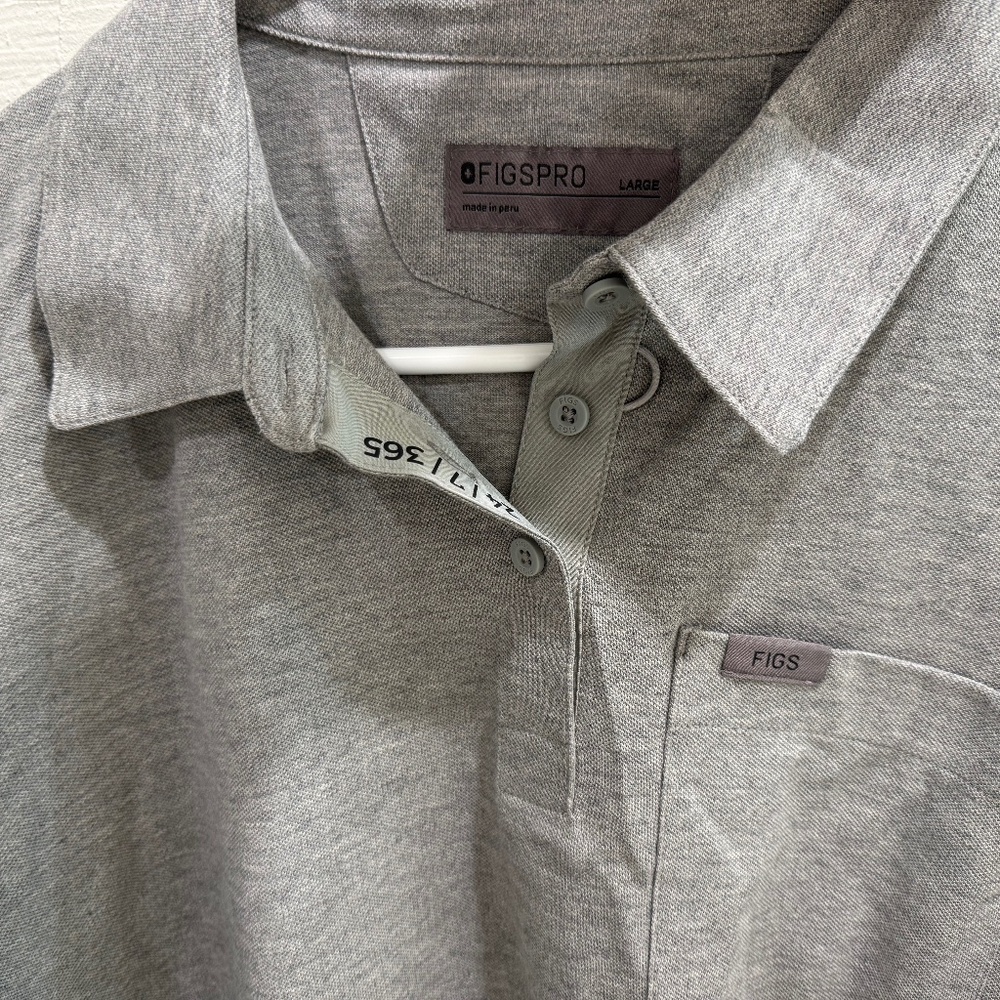 Women's FIGSPro Technical Pique polo size large in grey